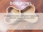 Dog food bowl pottery template, dog bowls, cat bowl, pet bowl slab building template, pet lover gift, gift for dog mom, new puppy gift,
