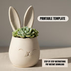 Bunny Planter Template - DIY Slab Building PDF Pattern for Handbuilt Rabbit Planter