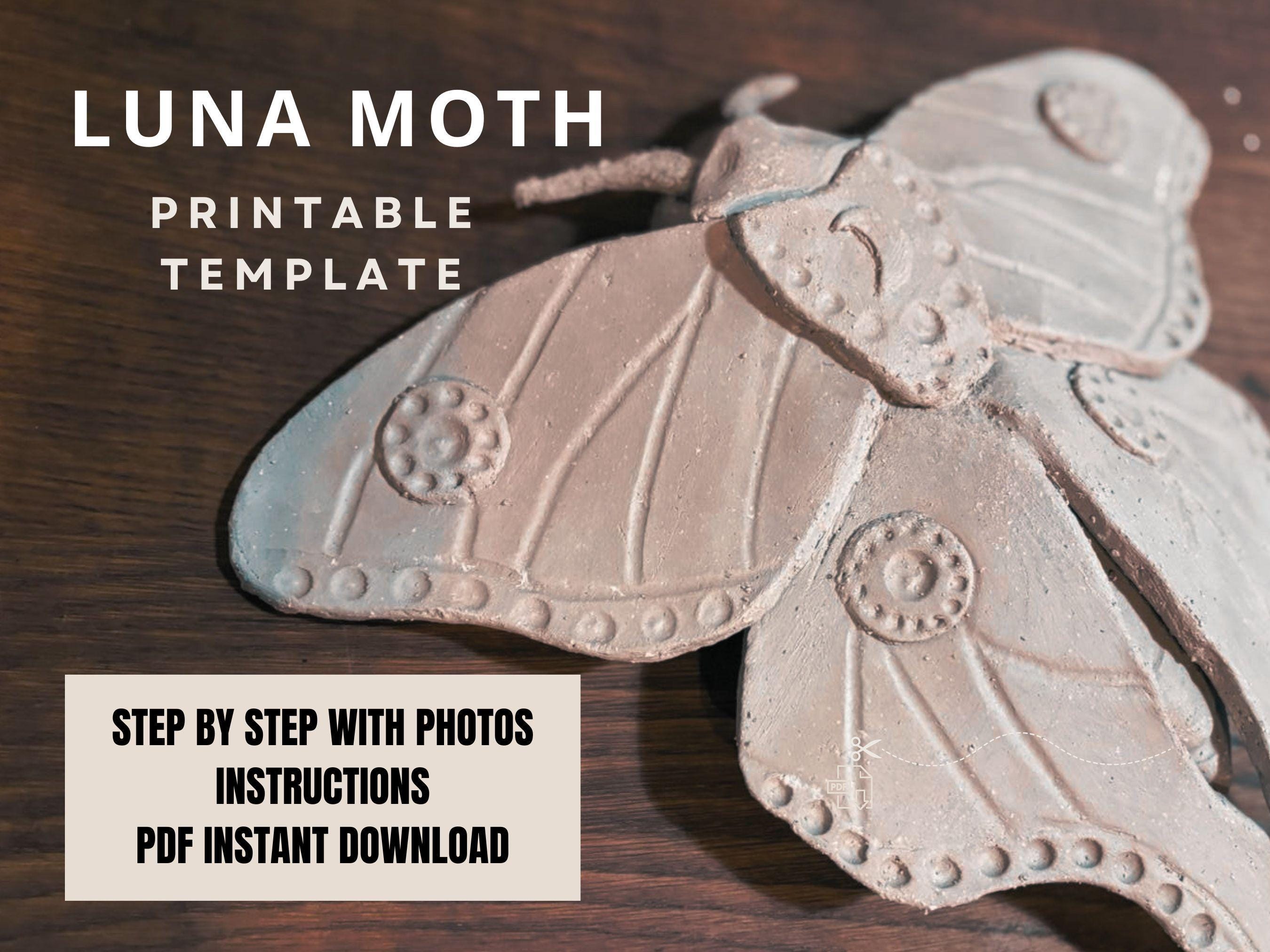 Luna Moth Pottery Template
