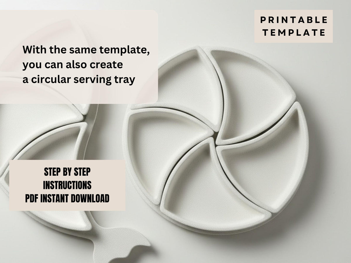 Snack tray Pottery Template: Slab Building Pattern (PDF)