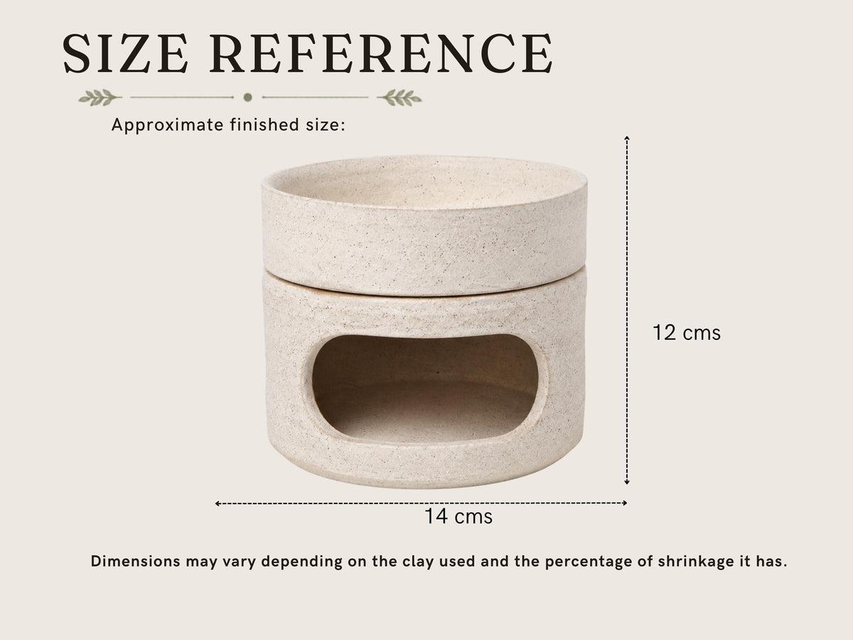 Candle warmer Pottery Template, Fondue set Slab Building (PDF Pattern)