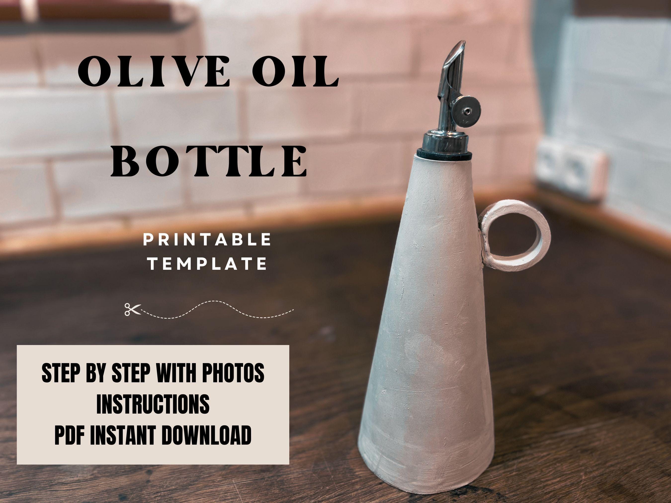 Pottery Olive Oil Bottle Template: Slab Building PDF Pattern