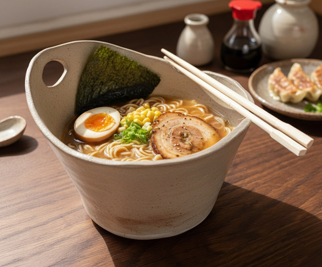 Ramen Bowl Pottery Template with Chopsticks Rest (PDF Pattern)