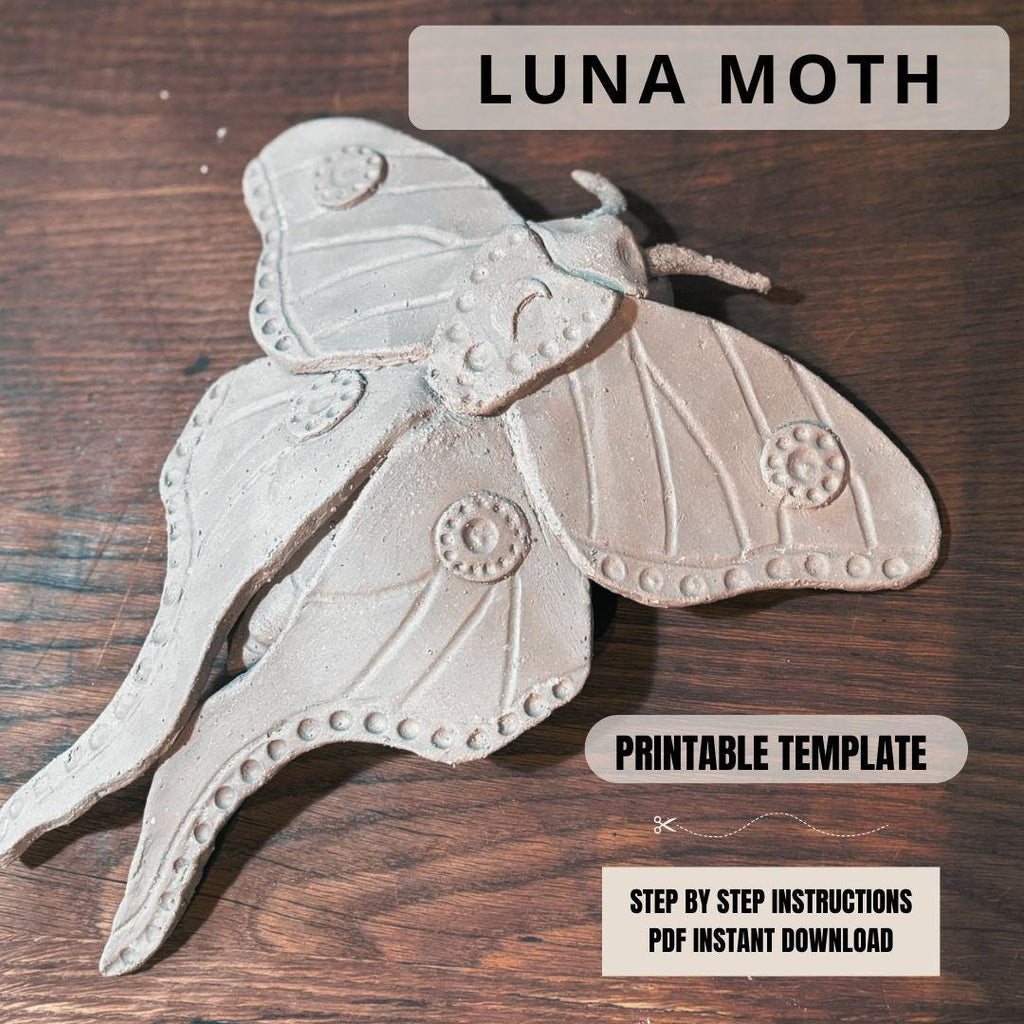 Luna Moth Pottery Template