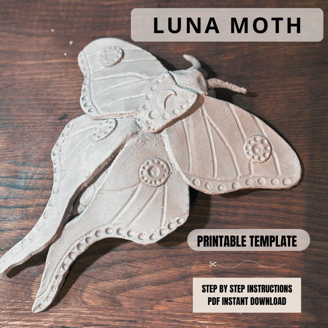 Luna Moth Pottery Template