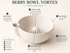 The image is a detailed diagram of a berry bowl, showing its various parts and their functions.