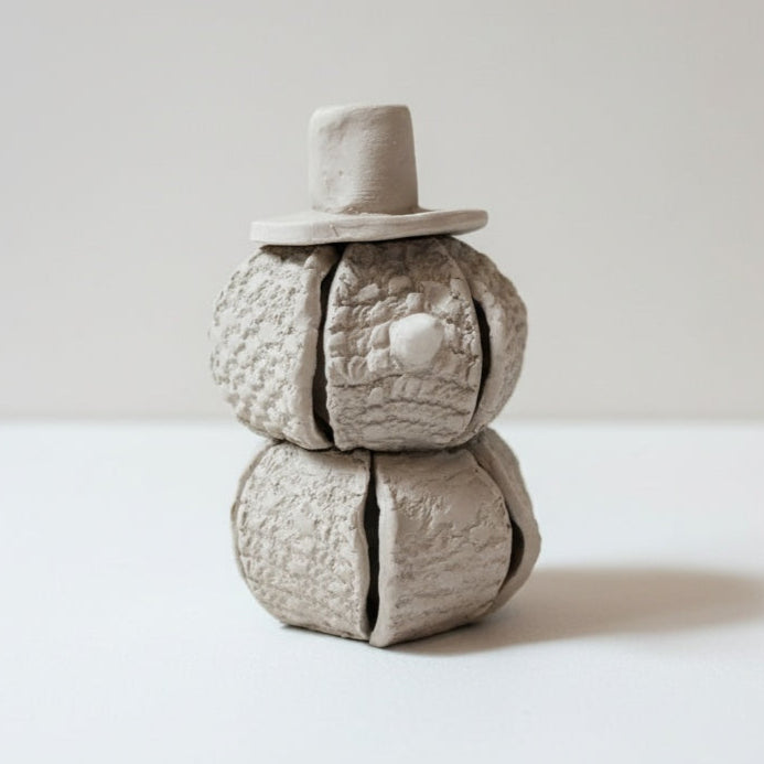 Snowman Pottery Template: Christmas Ceramic Ornaments Slab Building (PDF Pattern)