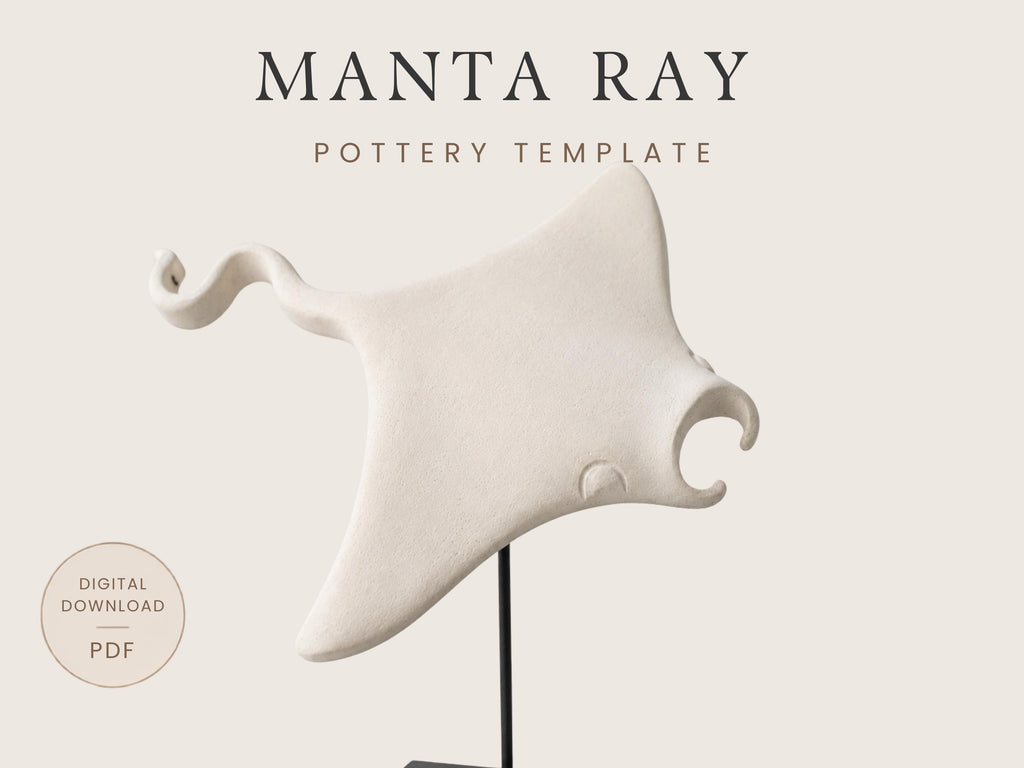Manta Ray Pottery Template | Ceramic Slab Sculpture Pattern (Digital Download)