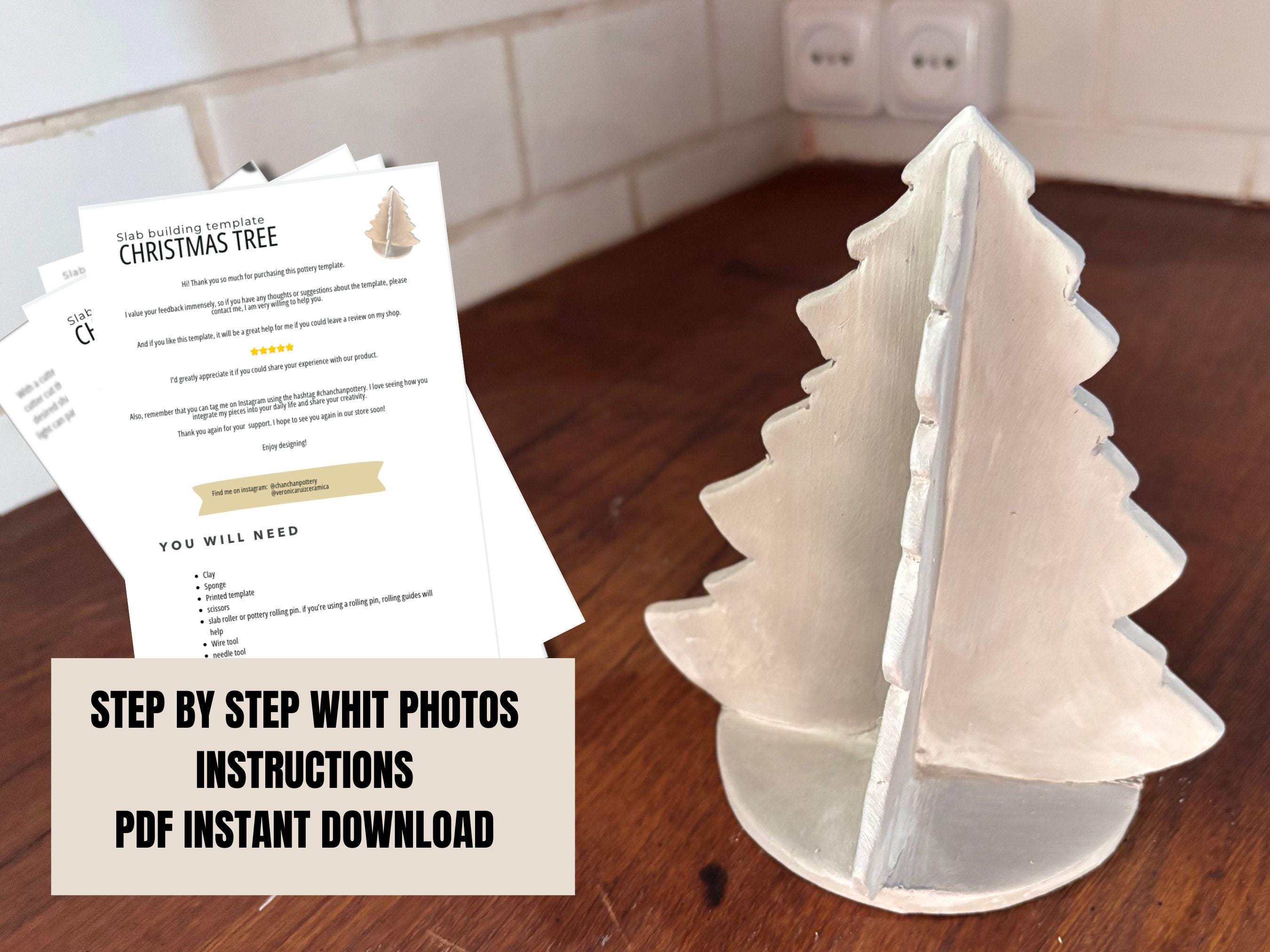 Christmas Tree Pottery Template: DIY Ceramic Decor (PDF Pattern)