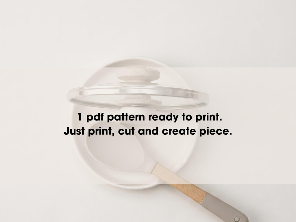 Spoon Rest Lid Holder Pottery Template, Slab Building Clay Pattern (PDF Download)