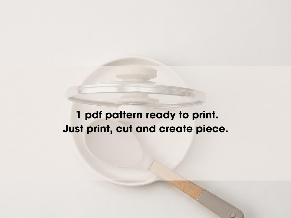 Spoon Rest Lid Holder Pottery Template, Slab Building Clay Pattern (PDF Download)