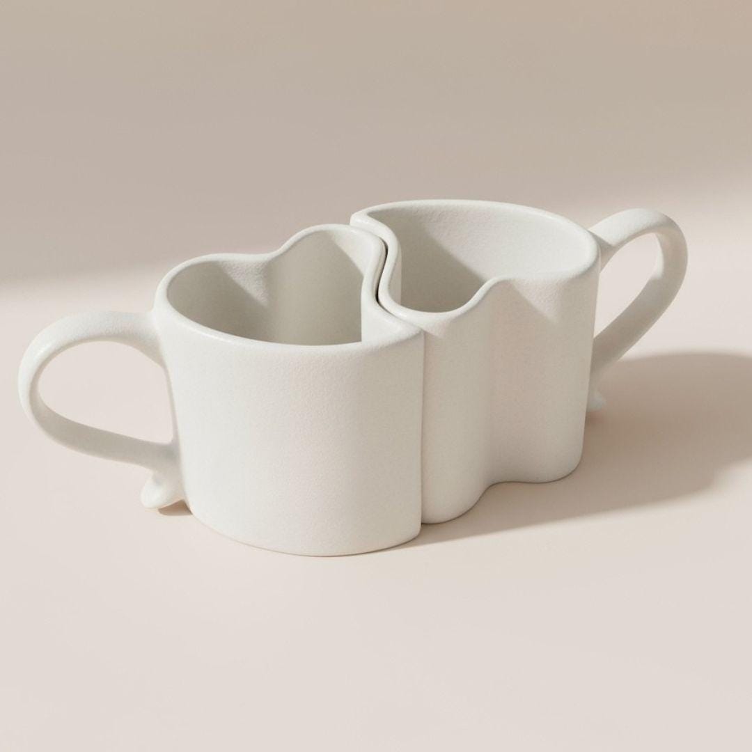 Pottery Mug Template | Valentine Couple Slab Building PDF Pattern