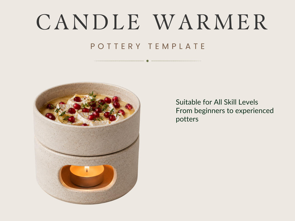 Candle warmer Pottery Template, Fondue set Slab Building (PDF Pattern)