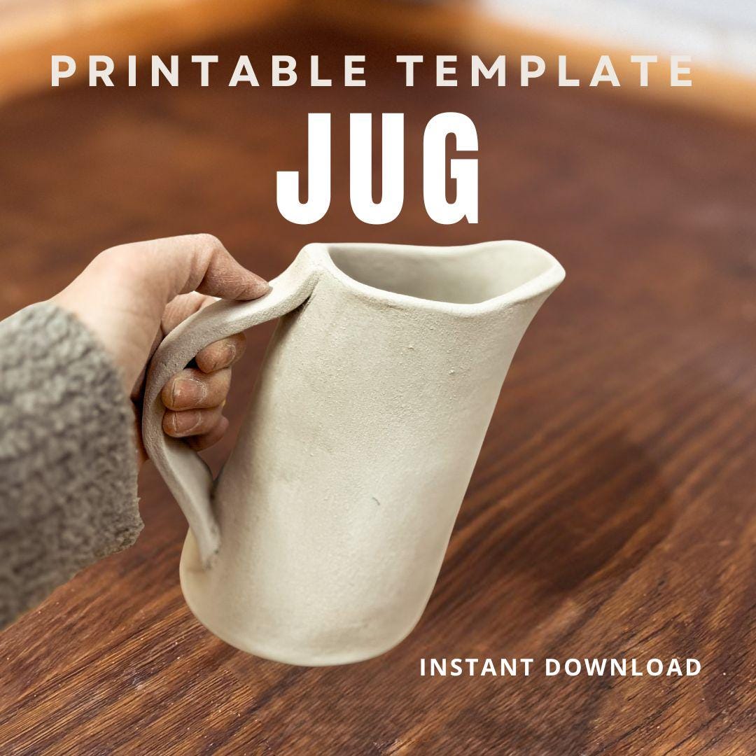 Pottery Jug Slab Building Template: DIY Ceramic Pitcher (PDF Pattern)