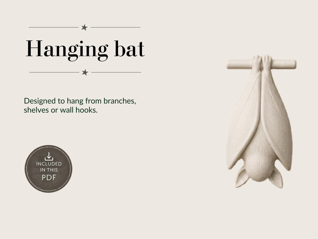 Bat Pottery Template | 3 PDF diferent Designs | Slab Building Pattern | Halloween ceramic template