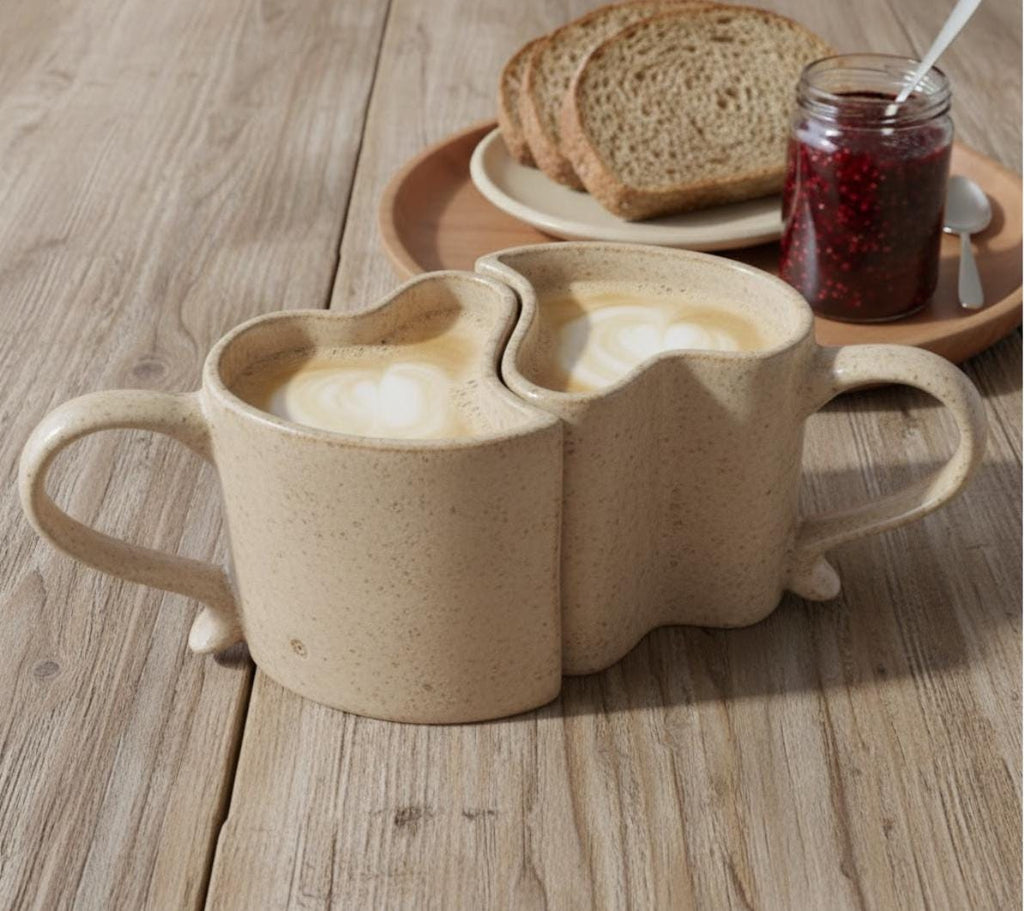 Pottery Mug Template | Valentine Couple Slab Building PDF Pattern
