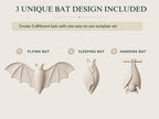 Bat Pottery Template | 3 PDF diferent Designs | Slab Building Pattern | Halloween ceramic template