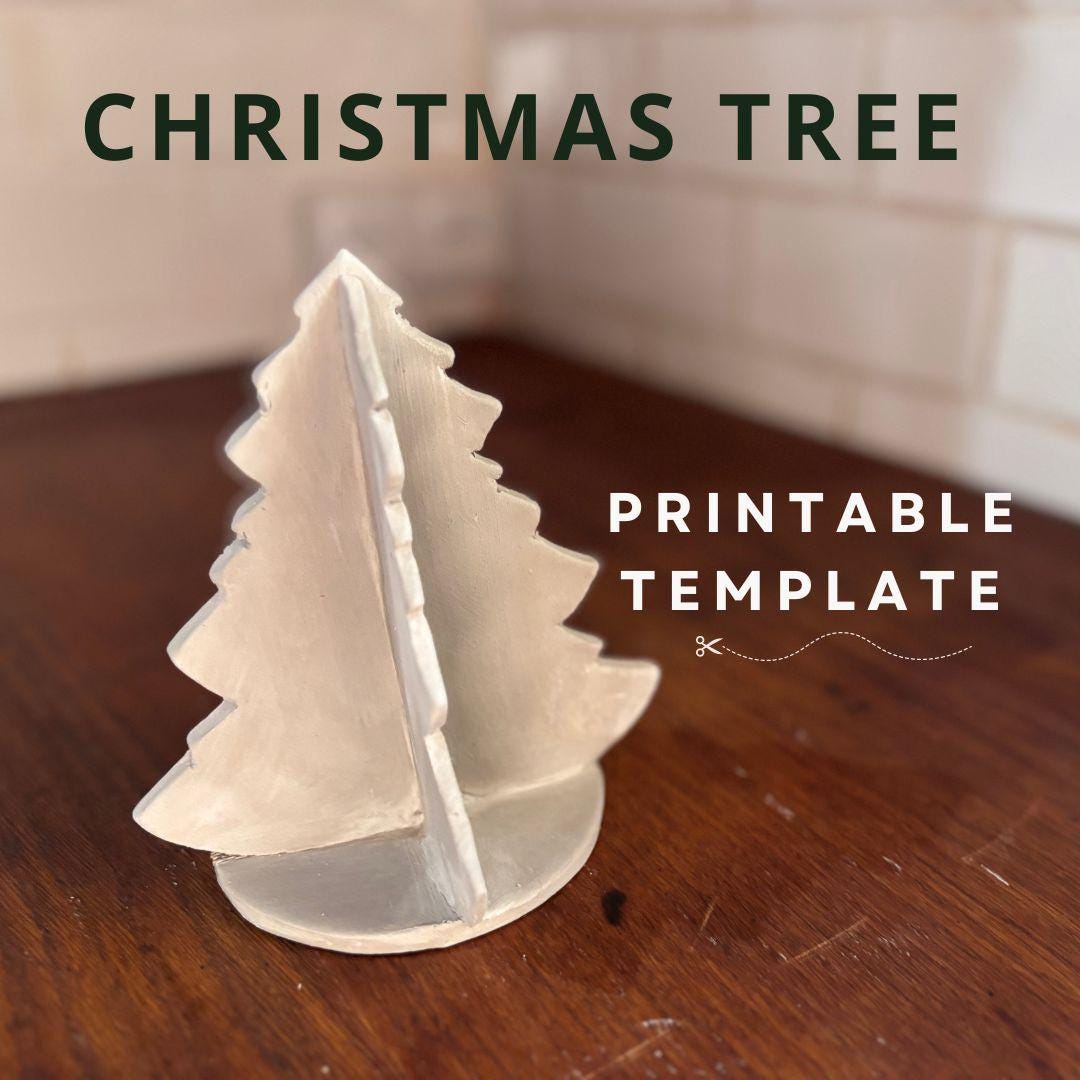 Christmas Tree Pottery Template: DIY Ceramic Decor (PDF Pattern)