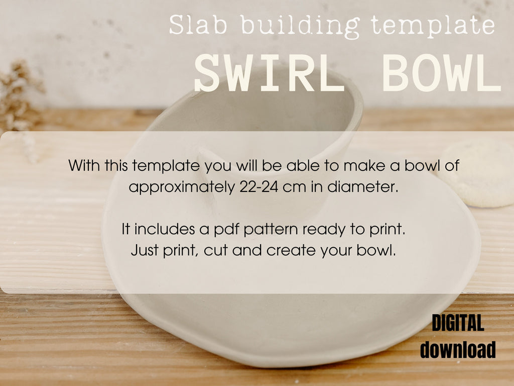Pottery template for slab building a chips and Dip Bowl Template - DIY Ceramics Craft
