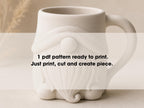 Gnome Mug Pottery Template | Cozy Autumn large Coffee Mug (PDF Download)