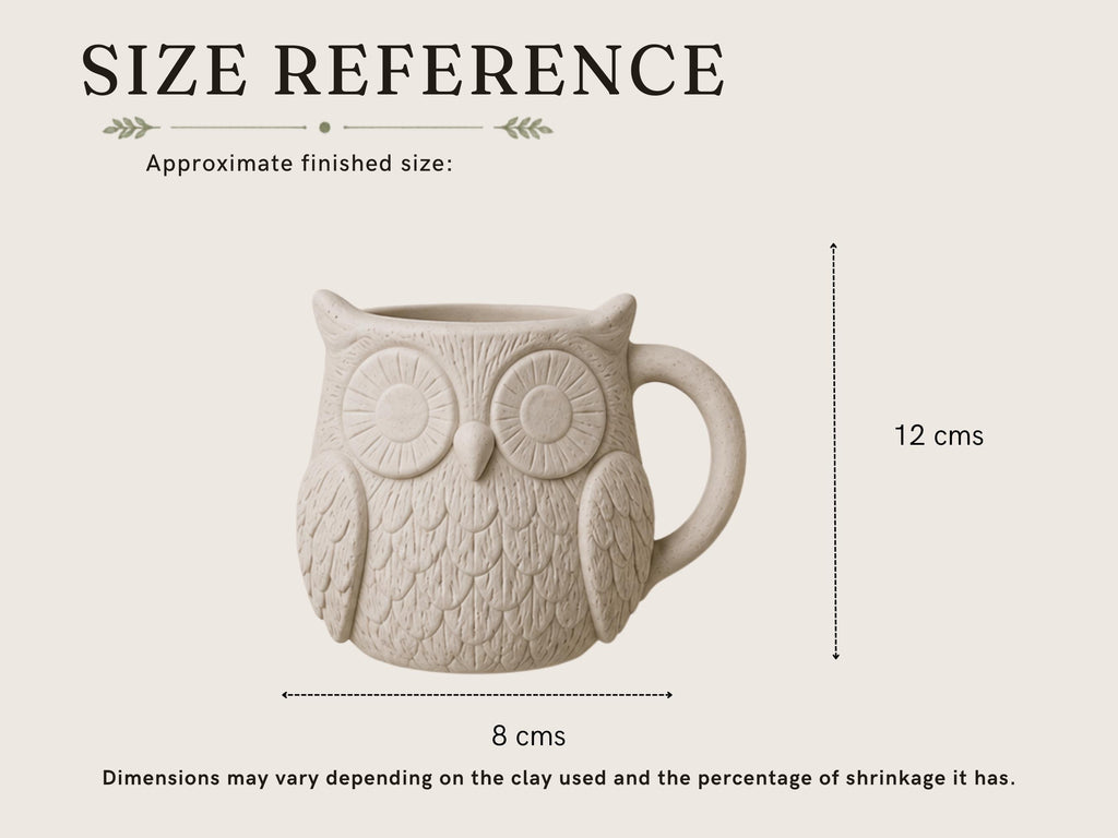 Owl Mug Pottery Slab Template | Cozy Autumn large Coffee Mug (PDF Download)