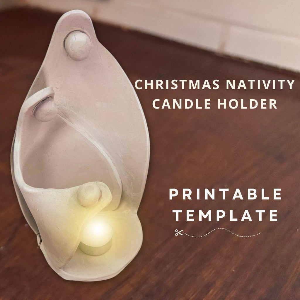 Christmas Nativity Candle Holder Pottery Template (PDF Pattern)