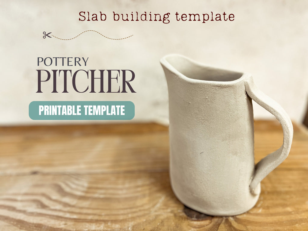Pottery Jug Slab Building Template: DIY Ceramic Pitcher (PDF Pattern)