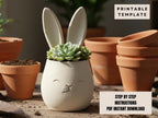 Bunny Planter Template - DIY Slab Building PDF Pattern for Handbuilt Rabbit Planter