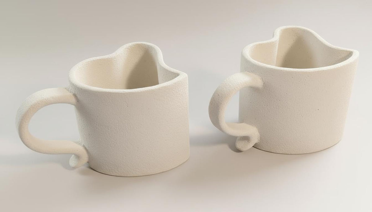 Pottery Mug Template | Valentine Couple Slab Building PDF Pattern