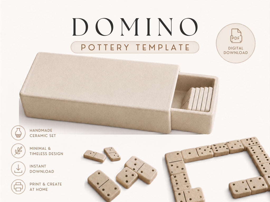 Domino Set Pottery Template: Slab Building PDF ceramic template  (Instant Download)
