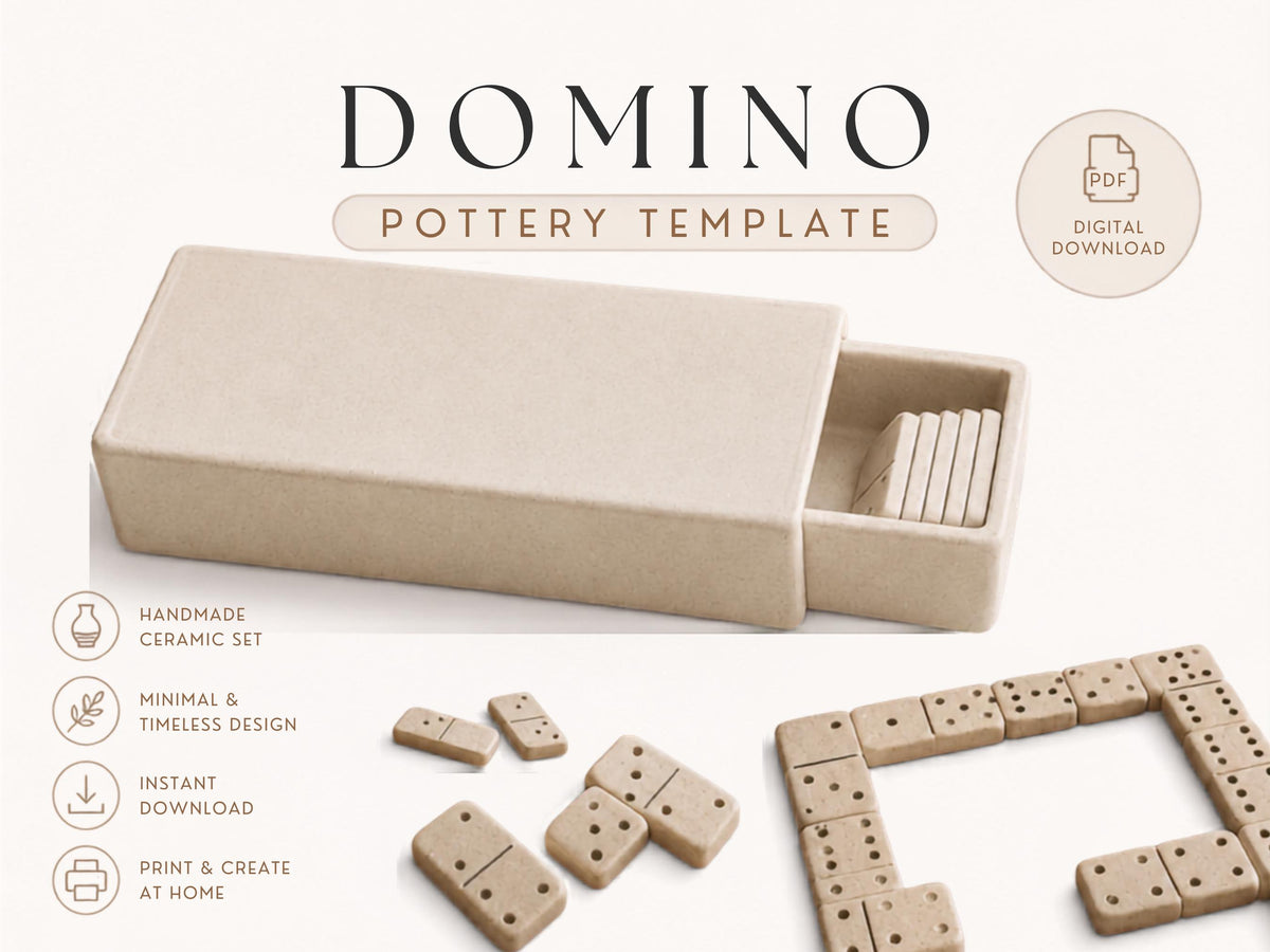 Domino Set Pottery Template: Slab Building PDF ceramic template  (Instant Download)