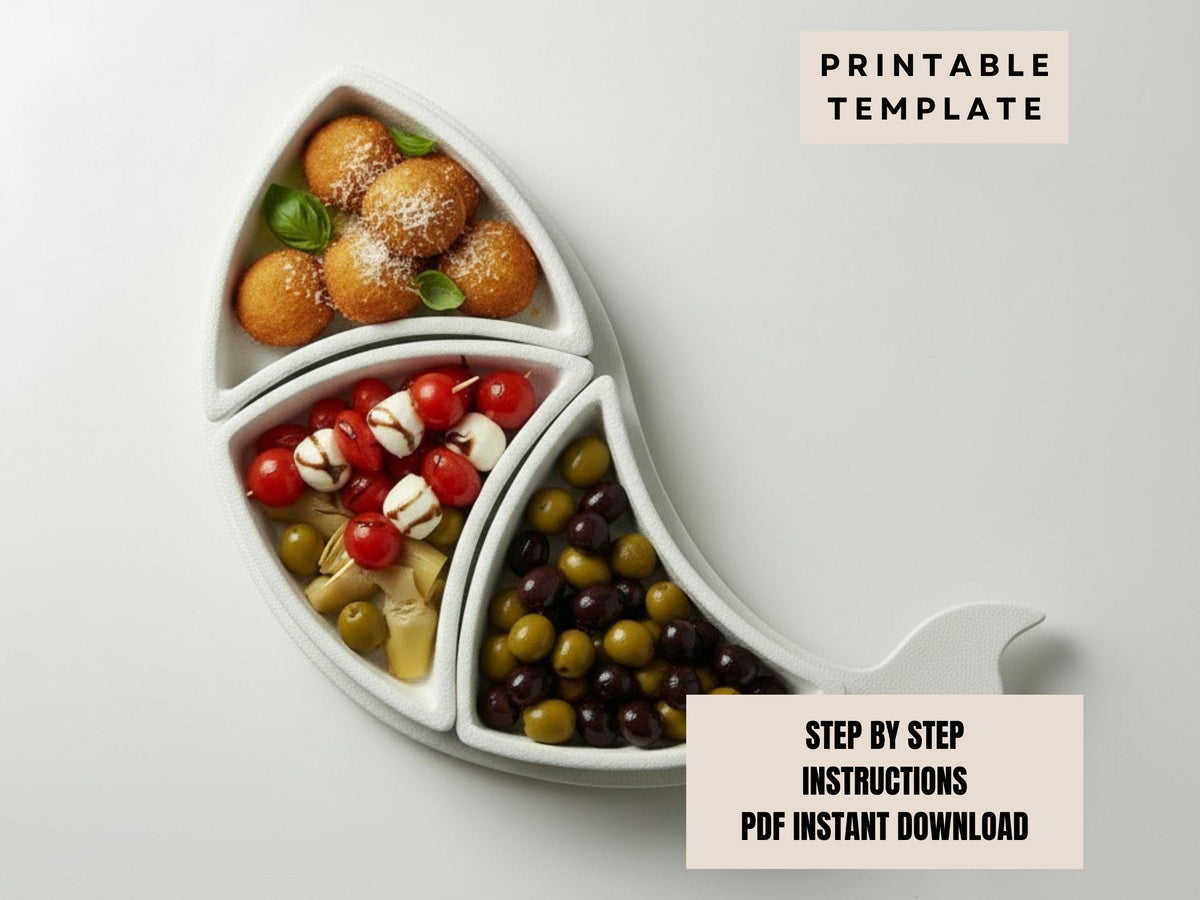 Snack tray Pottery Template: Slab Building Pattern (PDF)