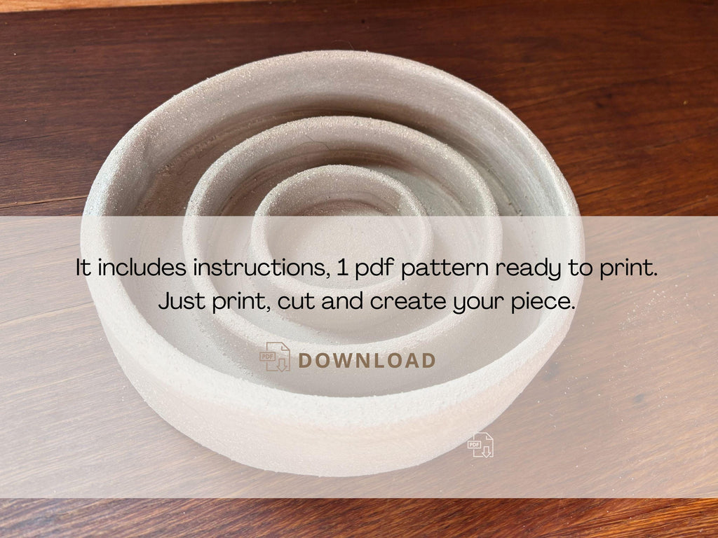 Slow Feeder Dog Bowl Pottery Template: Slab Building PDF Pattern