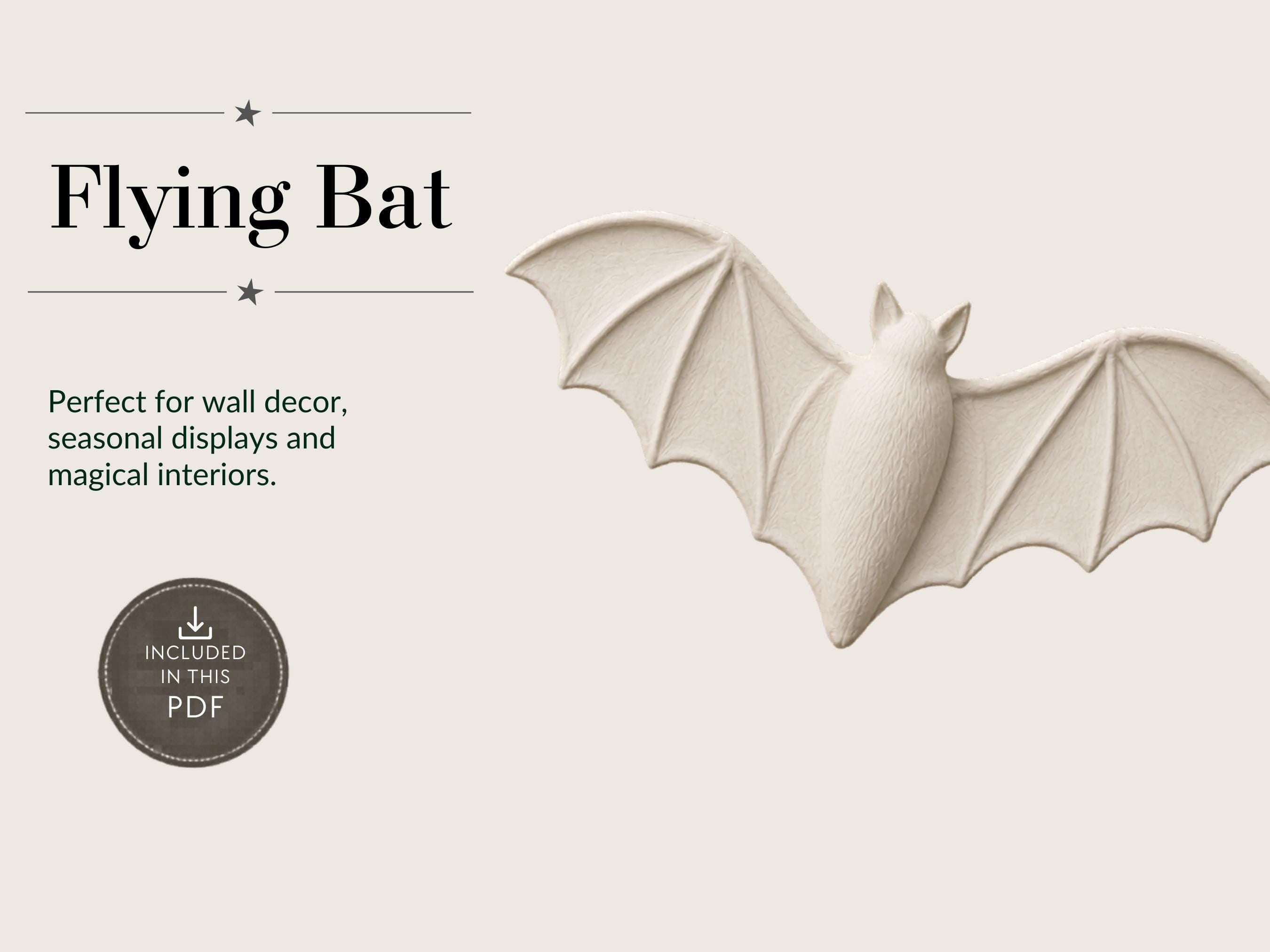Bat Pottery Template, 3 PDF Bat Designs, Slab-Building Pattern A4