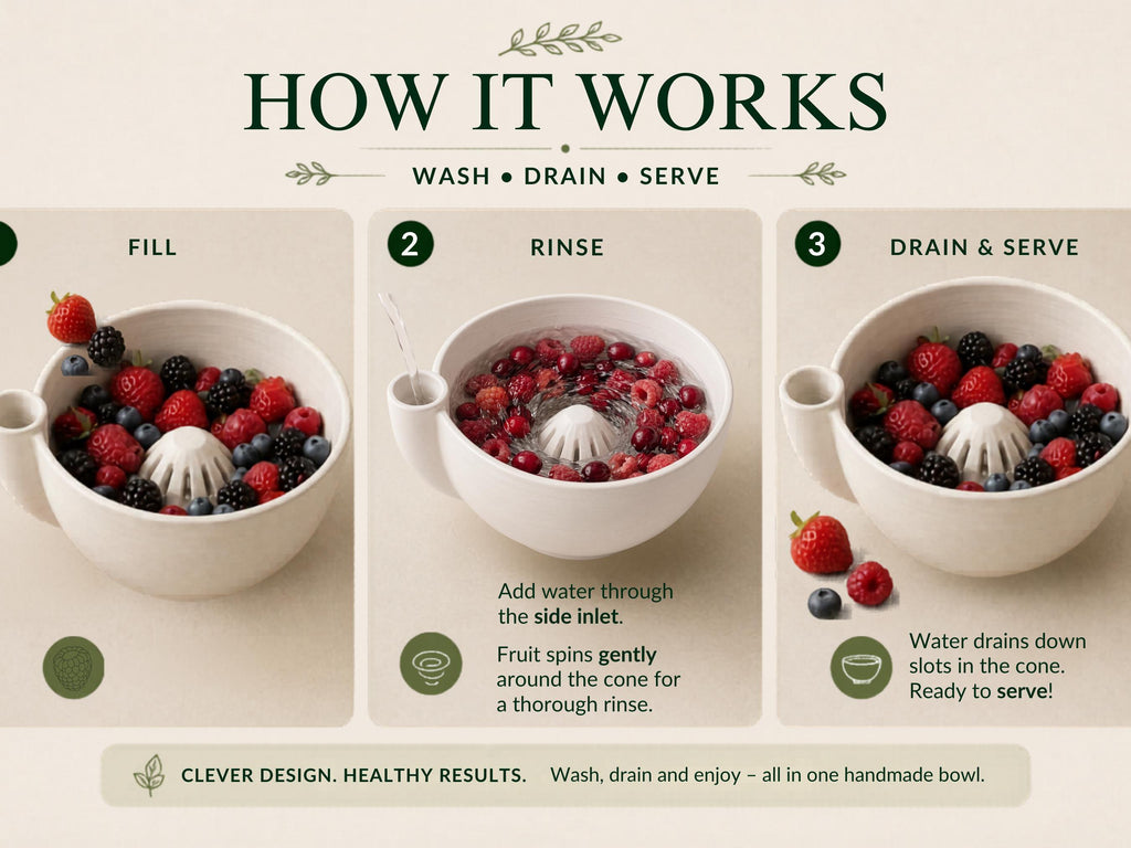 a bowl of fruit with a spoon in it