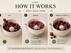 a bowl of fruit with a spoon in it