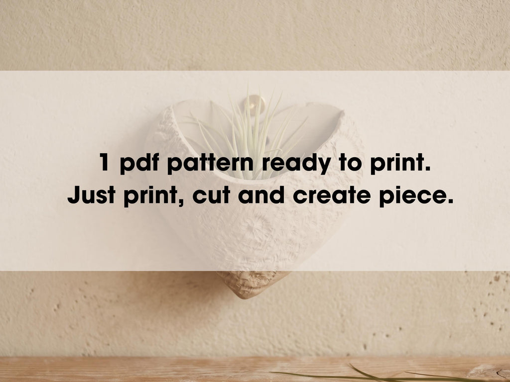 A potted plant with a text overlay instructing to print, cut, and create a piece.