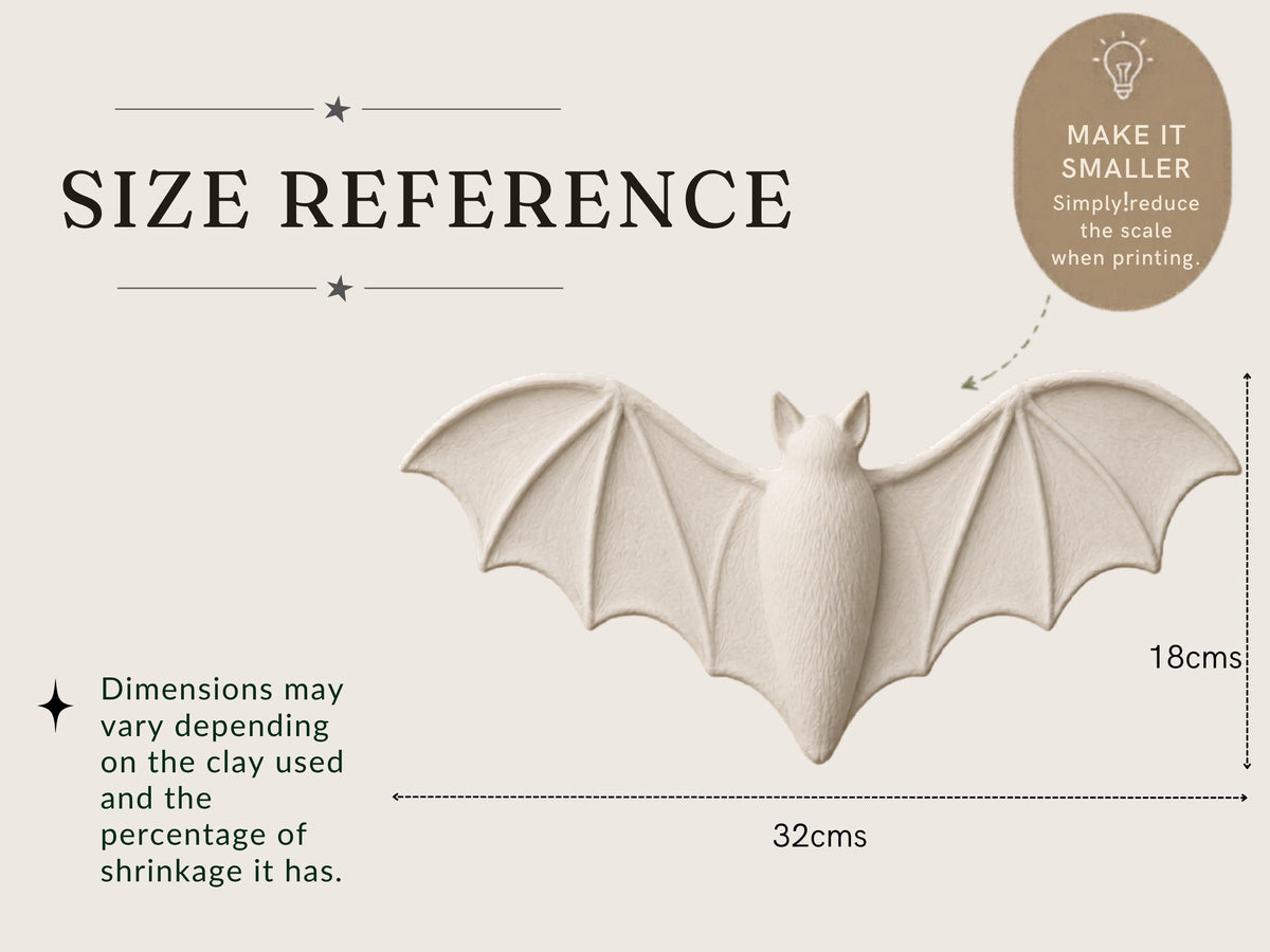 Bat Pottery Template | 3 PDF diferent Designs | Slab Building Pattern | Halloween ceramic template