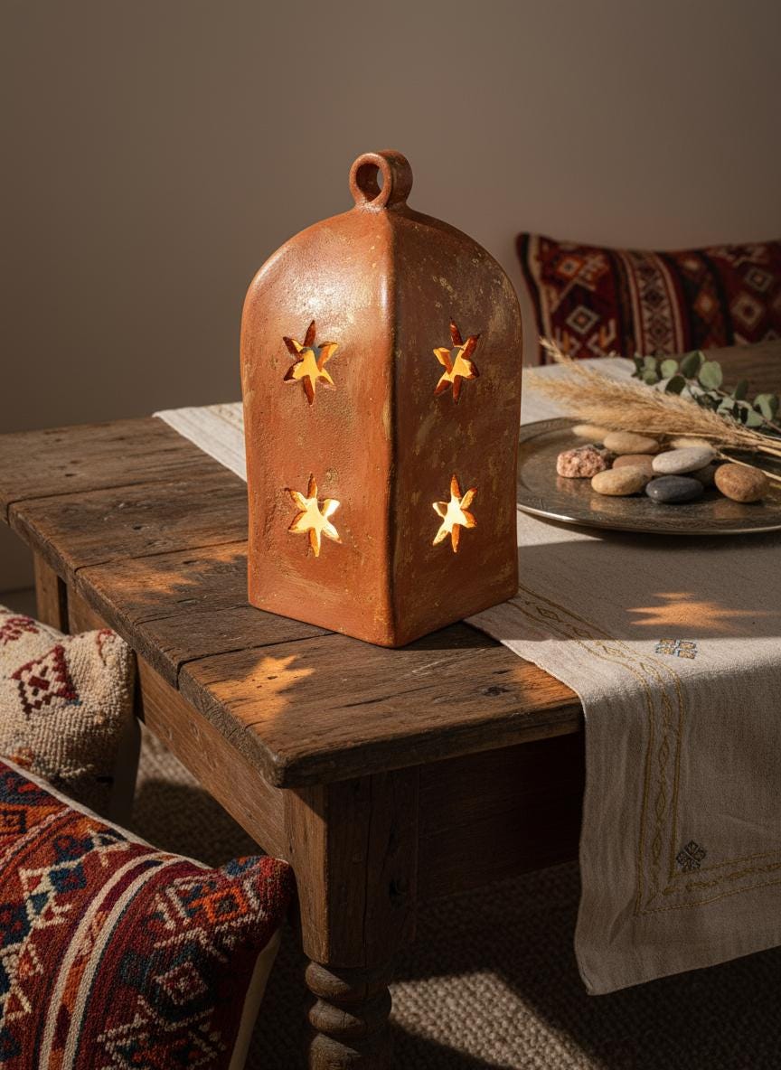 Ceramic Lantern Template – Moroccan Boho Pottery Slab Pattern PDF Download