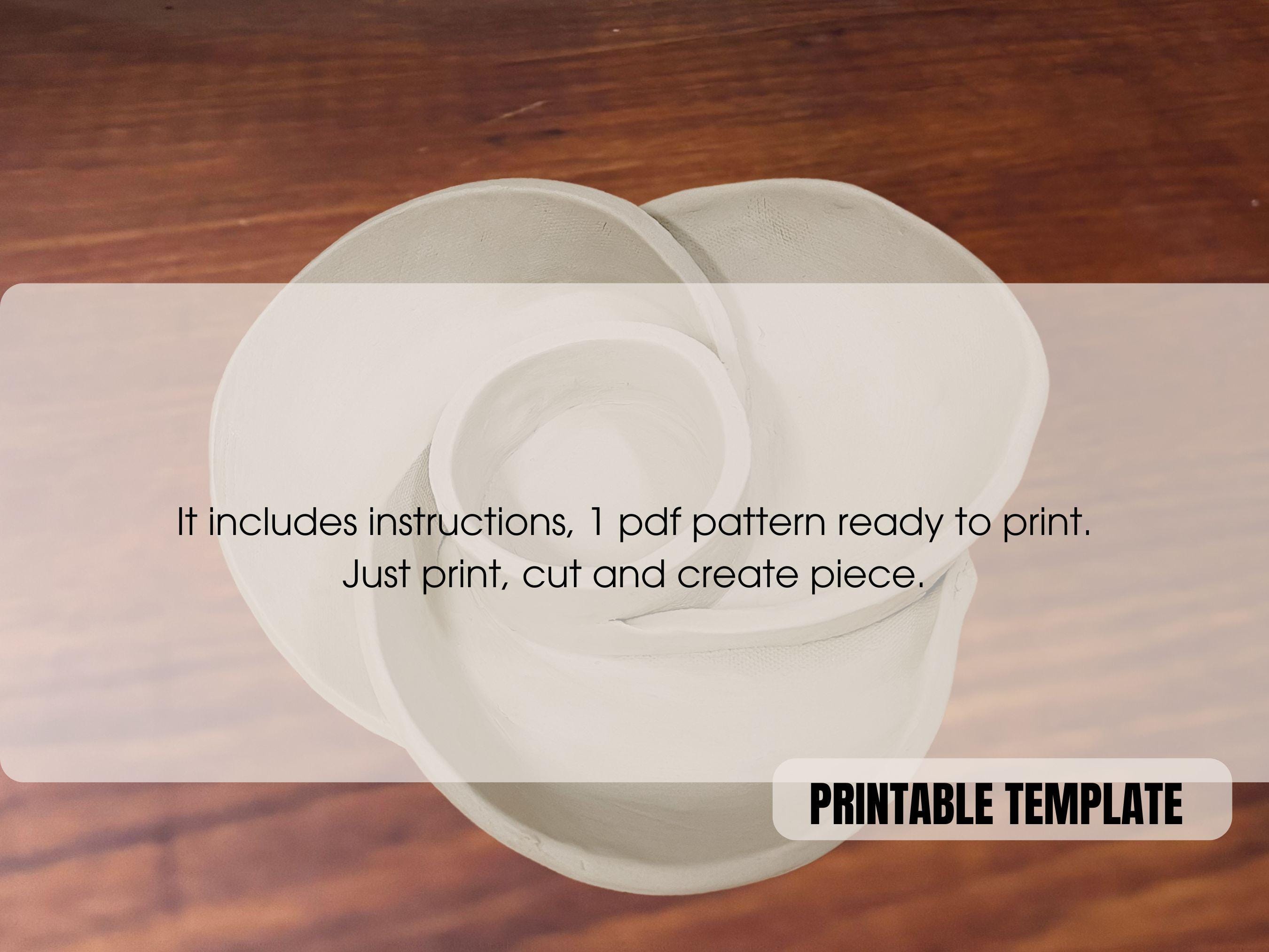 Swirl Bowl Pottery Template: DIY Ceramic Pattern (PDF Pattern)