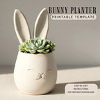 Bunny Planter Template - DIY Slab Building PDF Pattern for Handbuilt Rabbit Planter