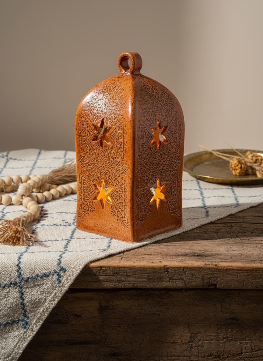 Ceramic Lantern Template – Moroccan Boho Pottery Slab Pattern PDF Download