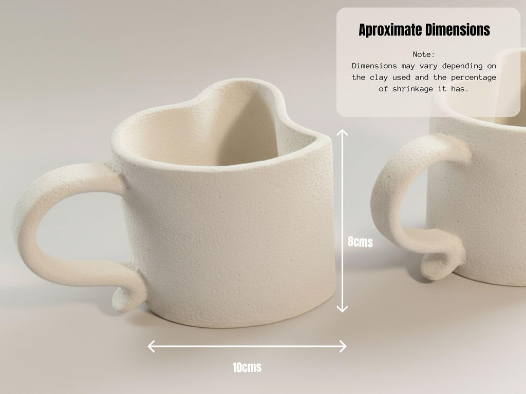 Pottery Mug Template | Valentine Couple Slab Building PDF Pattern