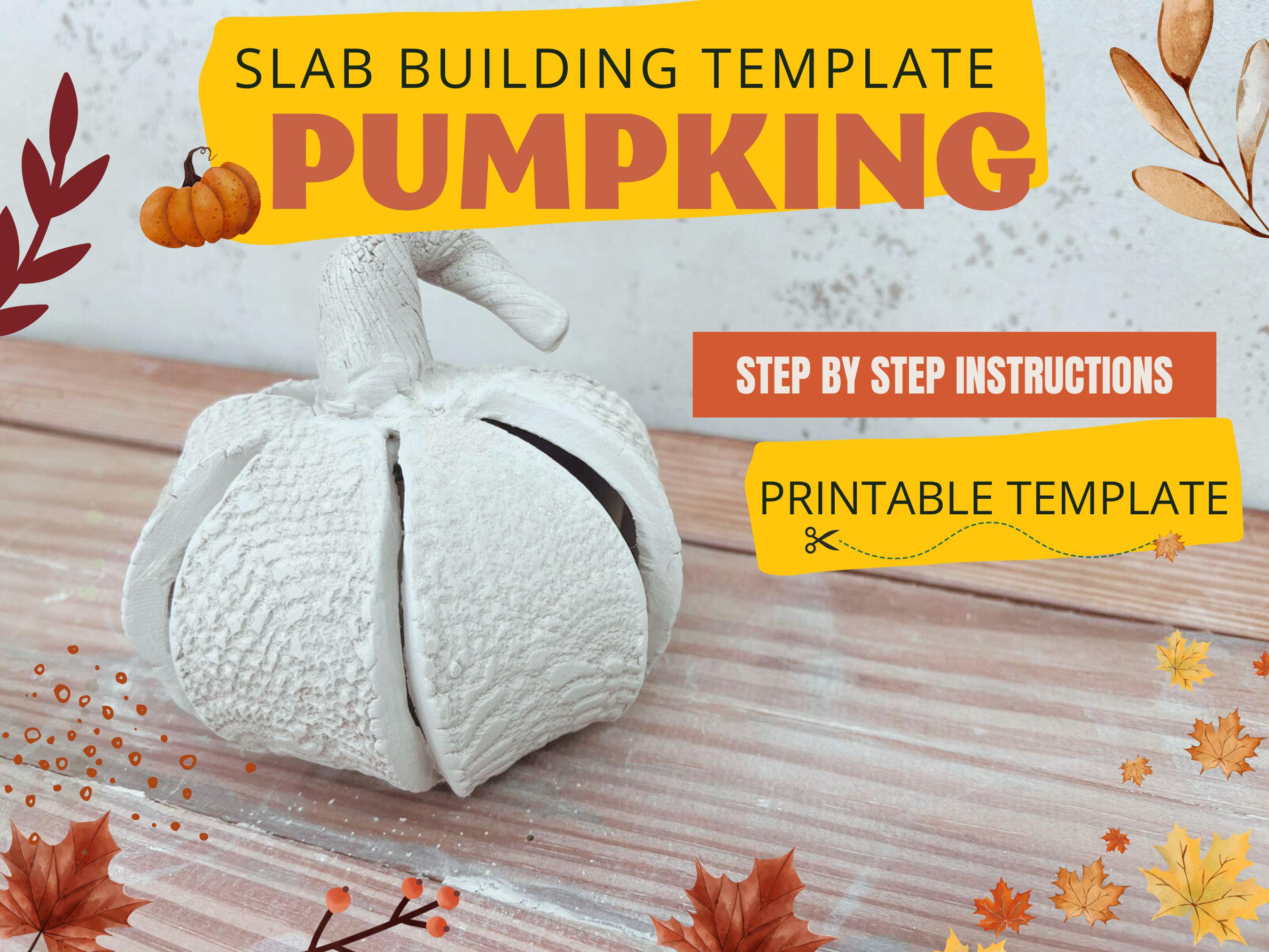 Ceramic Pumpkin Pottery Template: Halloween DIY Slab Building (PDF Pattern)