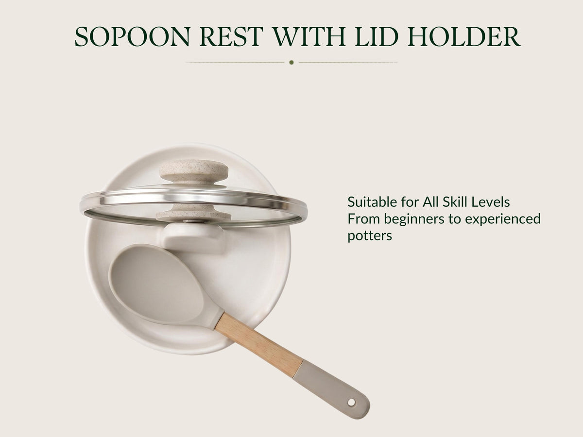 Spoon Rest Lid Holder Pottery Template, Slab Building Clay Pattern (PDF Download)
