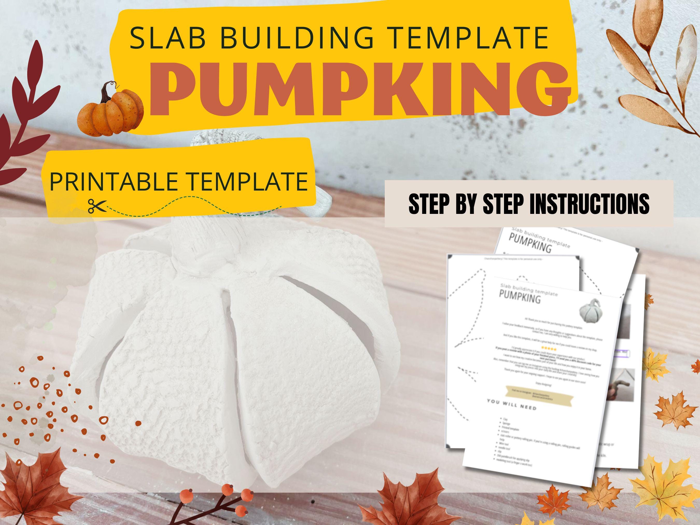 Ceramic Pumpkin Pottery Template: Halloween DIY Slab Building (PDF Pattern)