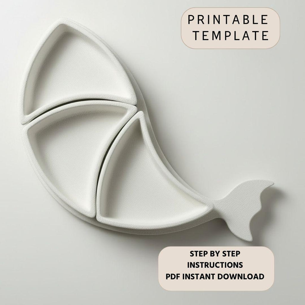 Snack tray Pottery Template: Slab Building Pattern (PDF)