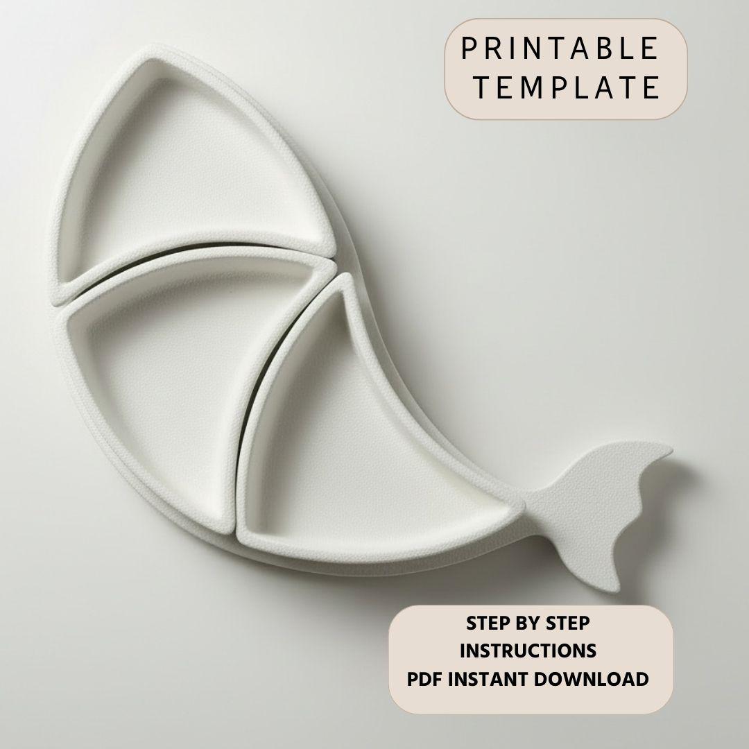 Snack tray Pottery Template: Slab Building Pattern (PDF)
