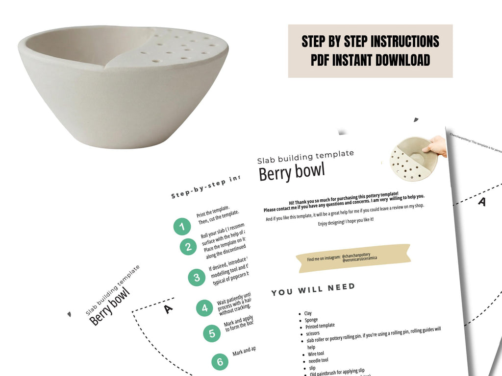 The image is a step-by-step instructions guide for building a berry bowl, with a diagram showing the process and a hand holding a berry bowl.