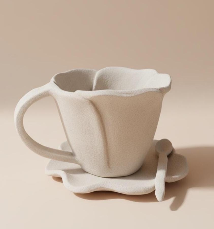 Pottery Mug Template, Flower Slab Building PDF Printable Pattern